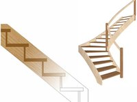 Gestemmte Treppe erstellt mit Compass Treppensoftware