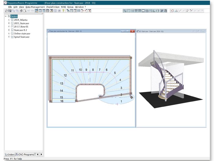 The Compass Software stair construction software