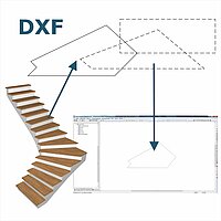 Die Erweiterung Externe Treppe ermöglicht es Compass Software Nutzern, externe DXF-Stufendaten in die Treppensoftware zu importieren.
