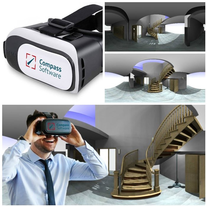 The realistic experience of staircases and their actual premises is possible in Compass Software via virtual reality headset!