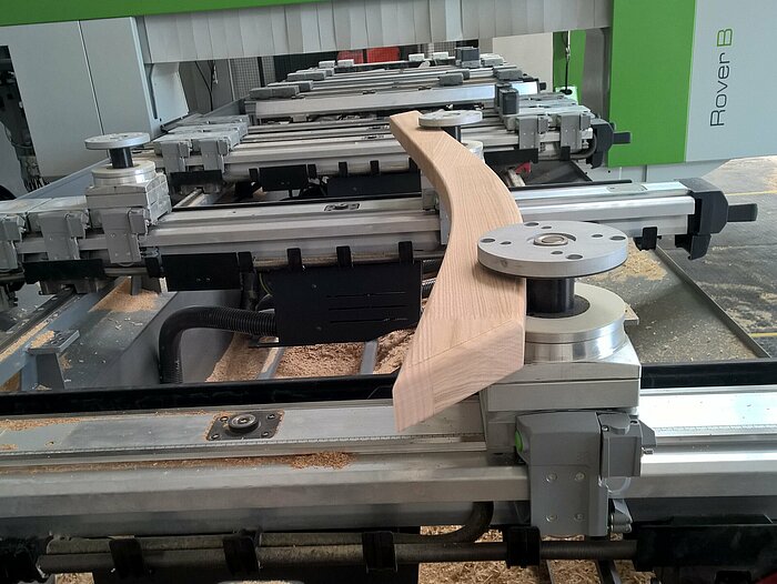 Staircase parts on Biesse CNC controlled with Compass Software.