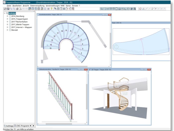 Die Treppenbau Software von Compass Software bietet viele Möglichkeiten