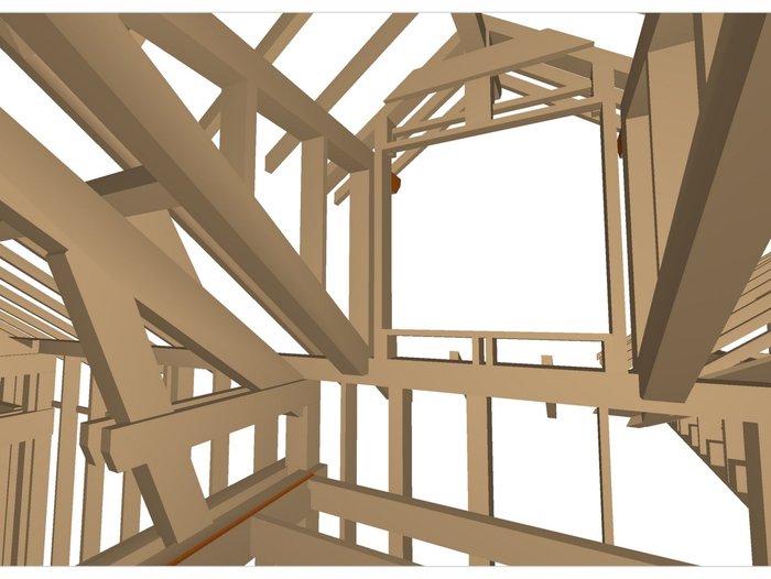 Visualisierung einer fertigen Holzbaukonstruktion mit Compass Software