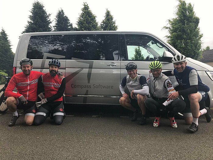 Compass Software head of service Gereon Max recently biked 520 km (323 mi) with his team in only two days. 