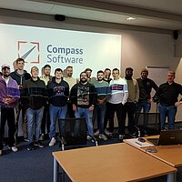 Sales representative Hermann Hasebrink introduced students of a wood technology class to the Compass Software program. 
