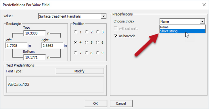The value fields in the surface treatment forms have been extended to include additional options in Compass Software. 