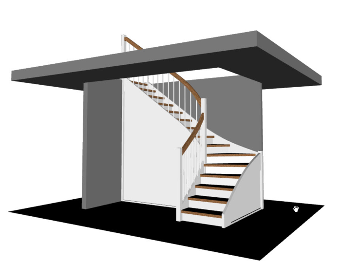[Translate to Amerikanisch:] Das Modul ermöglicht es die passenden Verkleidungen unter einem Treppenaufgang einfach zu erstellen und somit perfekt den Stil der Treppe und ihre Funktionalität zu kombinieren.