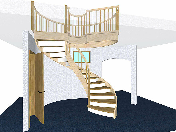 3D- Darstellung Treppe 1 C mit Compass Software erstellt