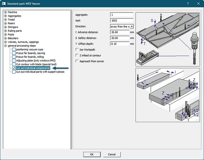 It is now possible to process risers during nesting. 