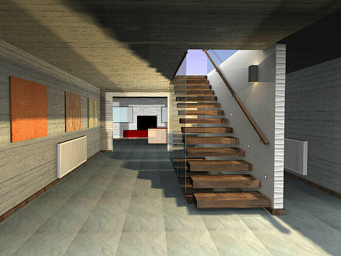 3D-Treppe im Raum erstellt mit Compass Software