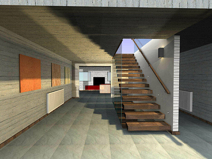 3D-Treppe im Raum erstellt mit Compass Software