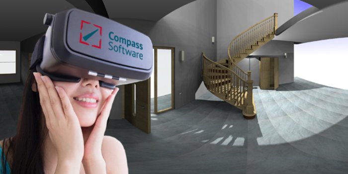 Mit der Virtual Reality Brille einen Raum mit Treppe gestallten