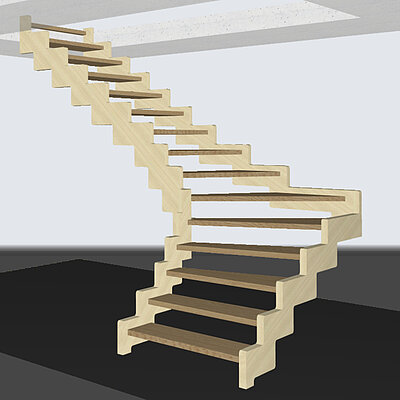 Compass Software tread shaped stringer contour 