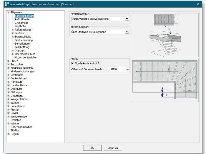 Die Oberfläche der Compass Treppenbau Software