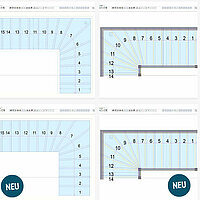 ​In Kooperation mit Anton Wagemeyer wurde die Erstberechnung der Treppe verbessert. Die Verziehung der meisten europäischen Standardtreppen wird ab sofort schon bei der Erstberechnung optimal berechnet, sodass keine manuelle Nachbearbeitung notwendig ist. 