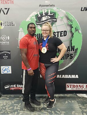 Milena Schaefer and Coach Tony Walton at the North American Championships