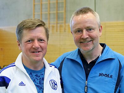 Stanislaw Wrobel und Ludger Ostendarp bei den Westdeutschen Meisterschaften in Tischtennis 2022.