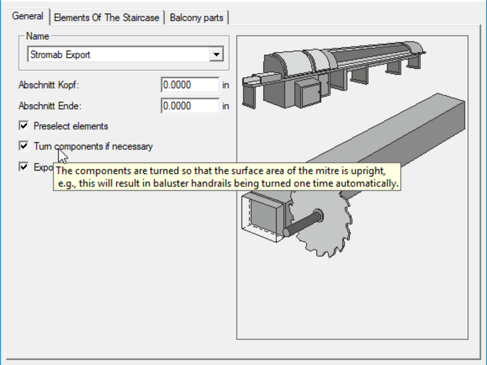 some menus, such as the Stromab properties, have been supplemented with additional quick tips.