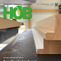 The HOB magazine's article features the success story at Taglieber. The company is manufacturing stairs with Compass Software, as well as complicated post-and-beam constructions for building facades.