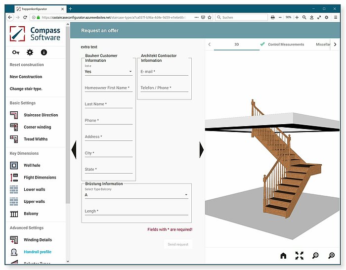 Compass Software Online Stair Designer