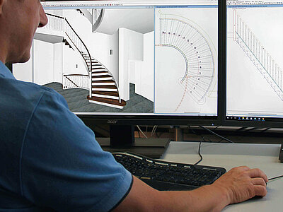 Anwendung der Compass Treppenkonstruktion Software