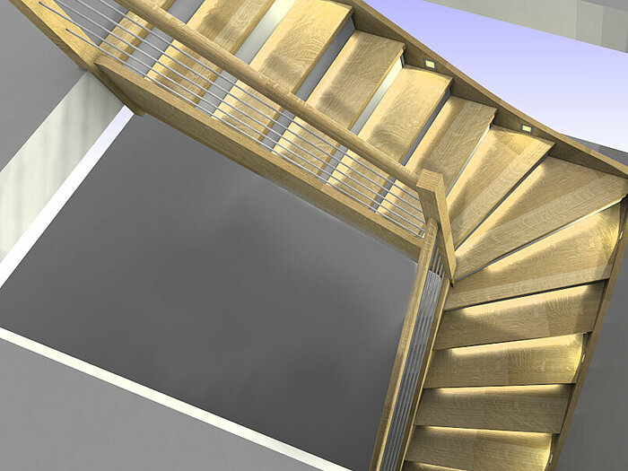 With this feature Compass Software users can place difference light spots or light strips in stairs.