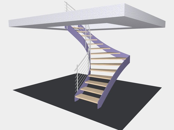 3D- Darstellung Ecktreppe mit Compass Software erstellt