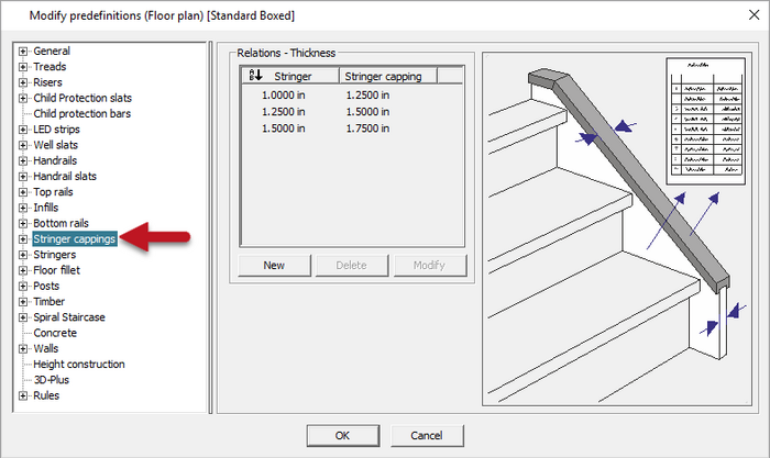 Next to the stringers themselves, the stringer capping can now also be adjusted automatically through a table.