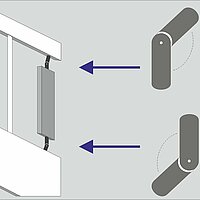 Spacers with hinge are now possible as a connection between the post and the handrail. 
