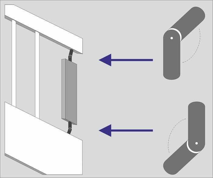  ​Als Verbindung zwischen Pfosten und Handlauf sind nun auch Abstandshalter mit Gelenk möglich.
