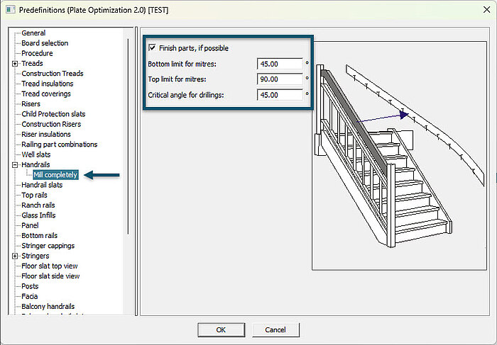 It is now possible to process handrails in nesting. 