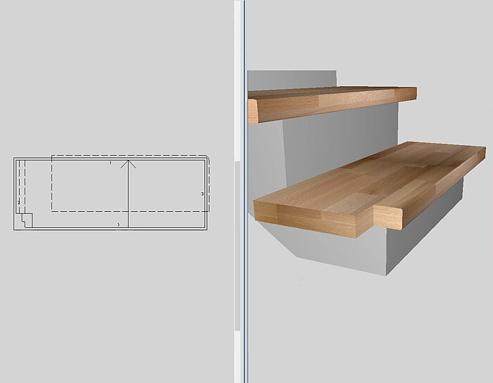 Compass Software users with the module “In-Situ Concrete” can cut the pockets on the underside of concrete tread covers larger starting with the new version. 