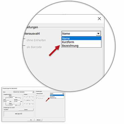 Die Wertefelder für Material und Oberfläche in den Compass Software Formularen wurden um zusätzliche Optionen erweitert. 