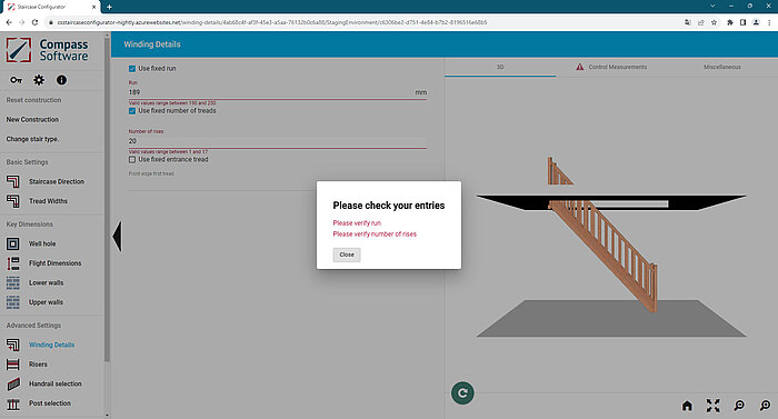 Compass Software Online Stair Configurator