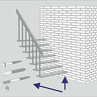 With the new version it is possible to define which bolts are to be matched with what kind of wall material. Using this process, stairbuilders don't have to position the bolts manually anymore, but the bolts change automatically when the properties of the wall are changed in the system.