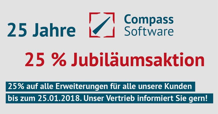 [Translate to Amerikanisch:] 25 Jahre Compass Software Jubiläum