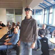 Compass Software Sales Representative Hermann Hasebrink held a presentation in front of approximately 25 students who are enrolled in a wood technician program at the Technical College in Beckum, Germany. 