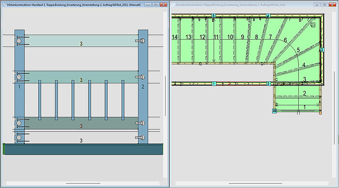 Intermediate posts in balcony railings can now be assigned their own drilling pattern. 