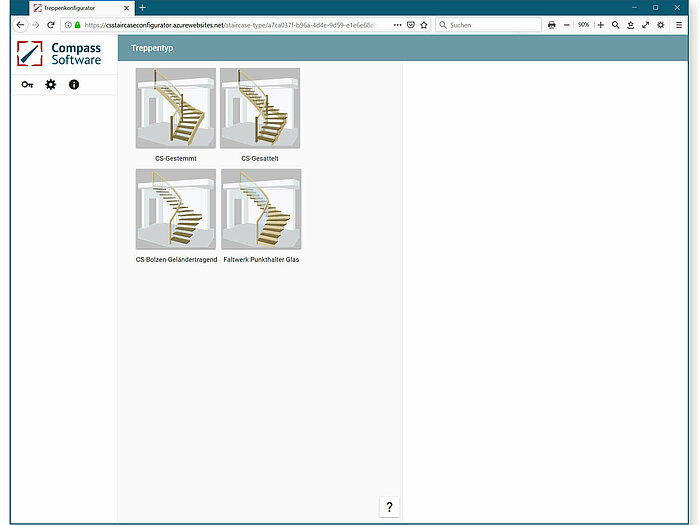 Screenshot des Compass Treppenkonfigurators