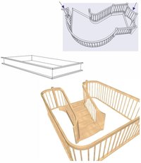 Mit Compass Software erstelltes Modell eines Brüstungsgeländers mit Deckenverkleidung