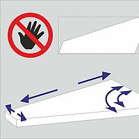 To aid this problem we have integrated a warning message, which goes off when the tread geometry (width, length of edges, properties of angles) does not fulfill the necessary measurements.