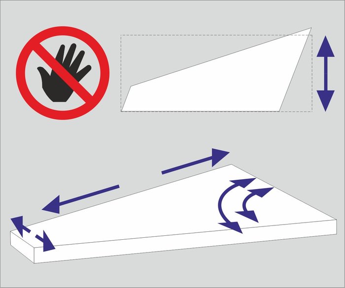 To aid this problem we have integrated a warning message, which goes off when the tread geometry (width, length of edges, properties of angles) does not fulfill the necessary measurements.