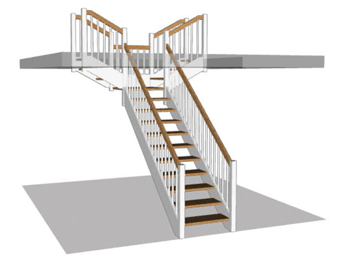 Mit Compass Software können nun T-Treppen dargestellt werden. 