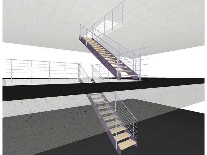 Gerade Treppe 3D-Modell mit Compass Software realisiert