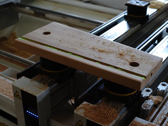 Staircase part on the SCM CNC controlled with Compass Software