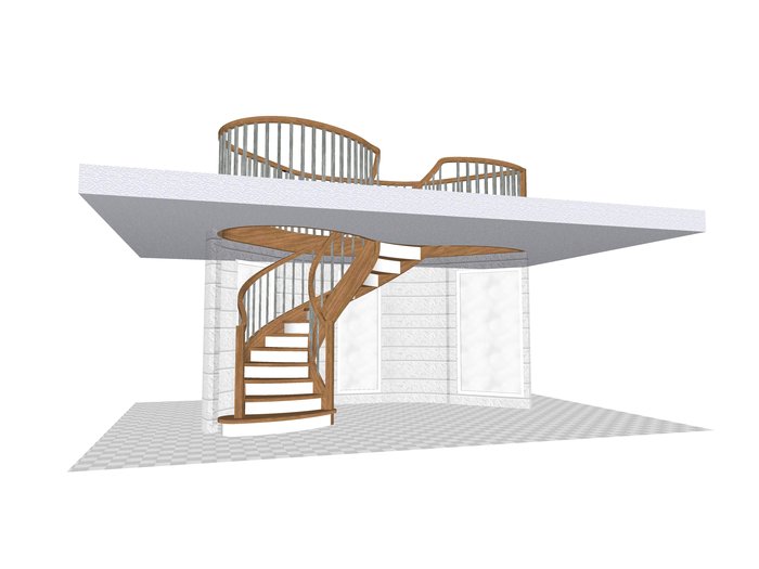3D- Darstellung Saenni Treppe mit Compass Software erstellt